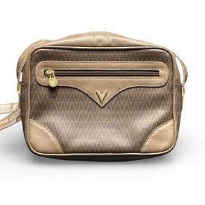 VALENTINO Bag Small Brown Crossbody V Logo Monogram Shoulder Italian PVC Mario